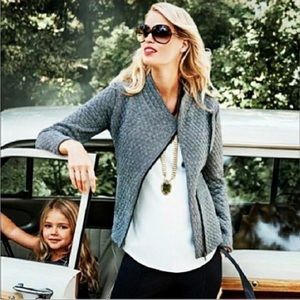 Cabi 3025 Quilted Herringbone Moto Jacket EUC Med